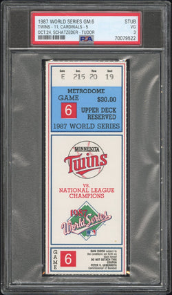 1991 World Series Game 6 Ticket Stub PSA 6 Ex-Mint