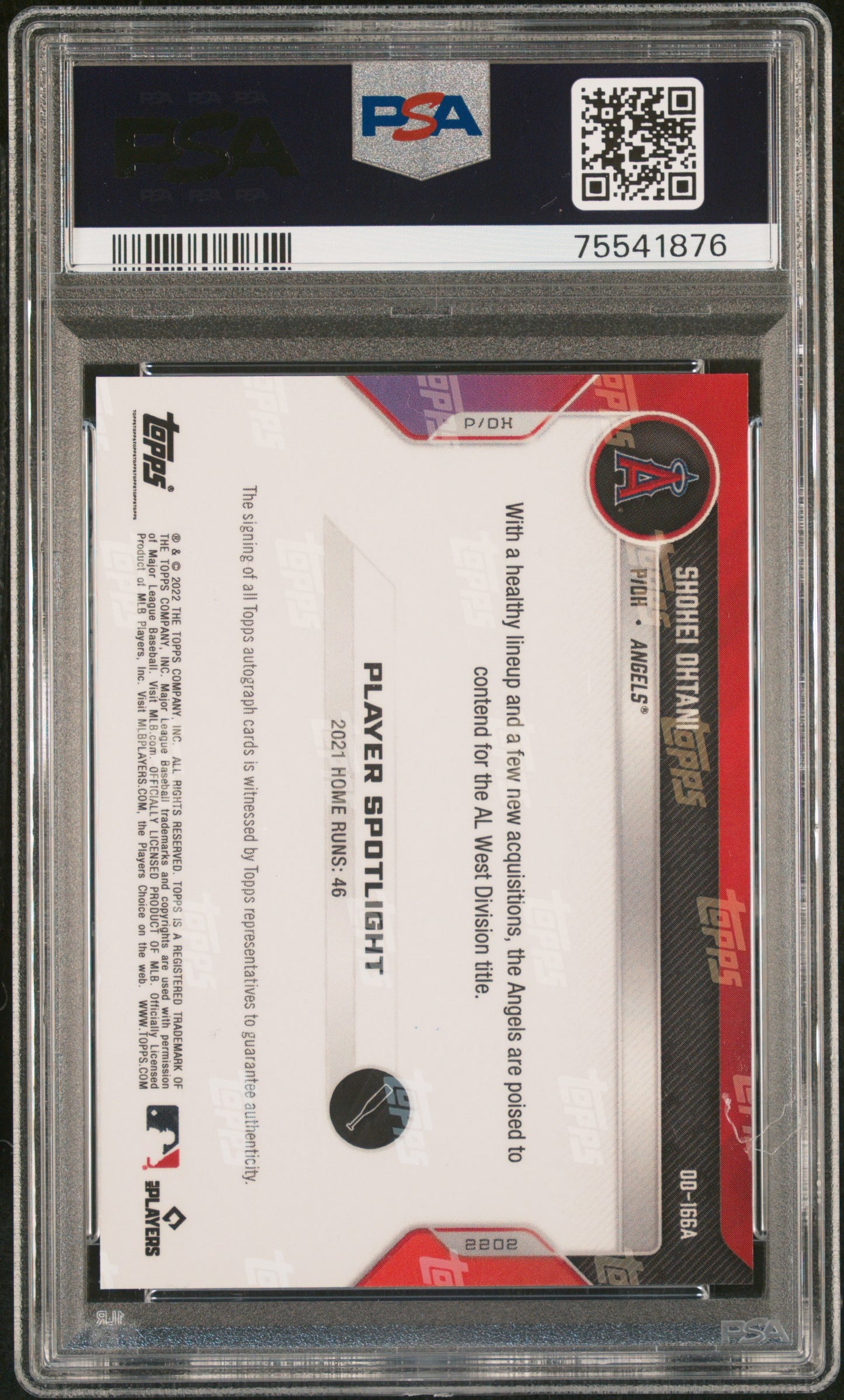 Shohei Ohtani 2022 Topps Now Road to Opening Day Auto #16/99 PSA 10 Auto 10