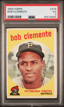 Bob Clemente 1959 Topps #478 PSA 3 Very Good 0665
