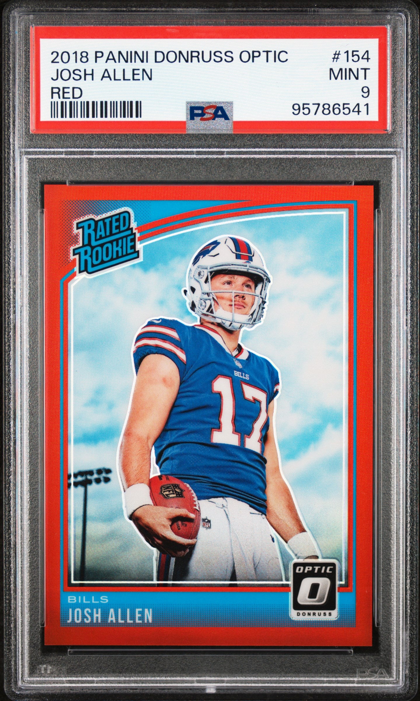 Josh Allen 2018 Donruss Opric Rookie #154 Red #99/99 PSA 9 Mint