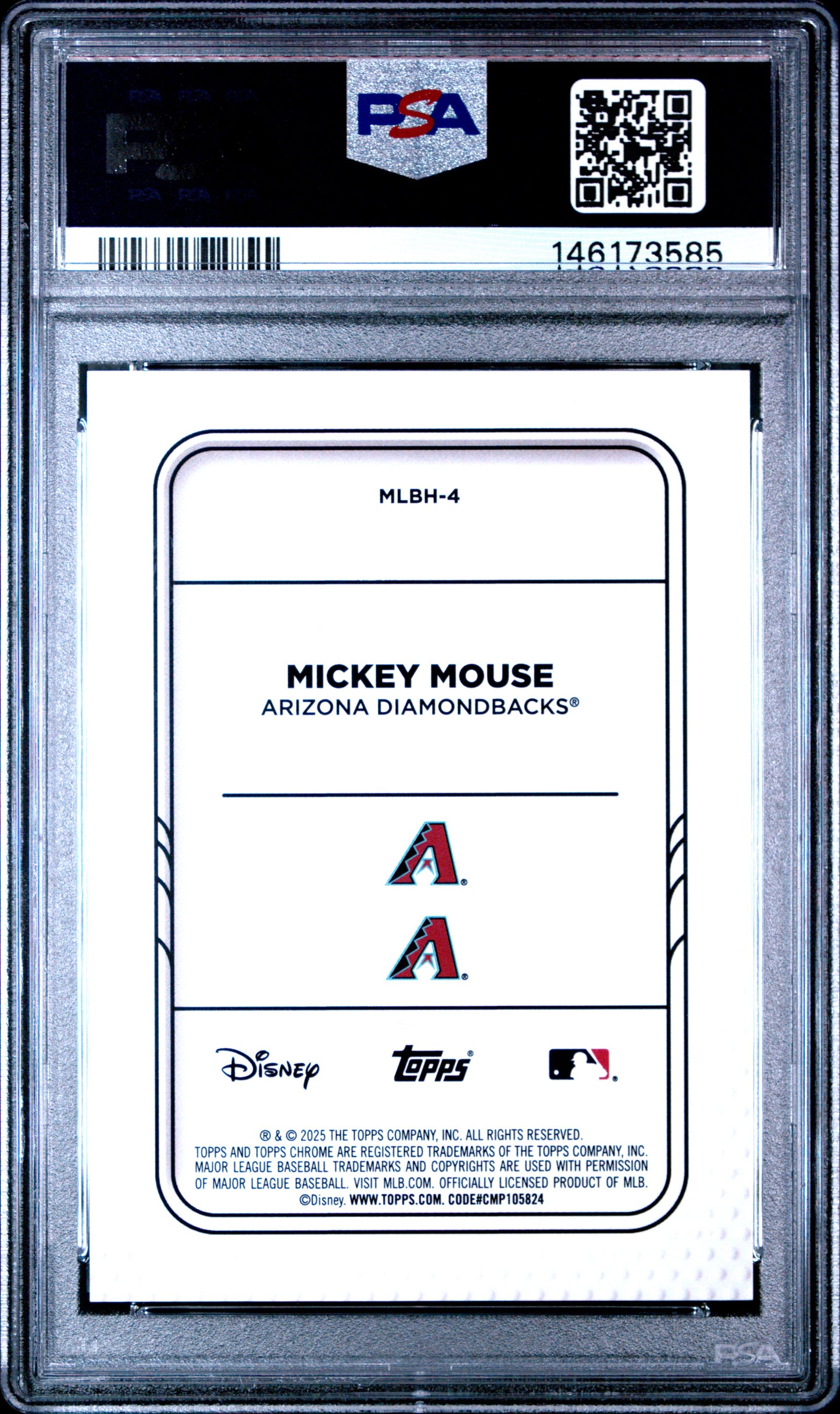 Mickey Mouse 2025 Topps Chrome Disney Mickey and Friends Diamondbacks PSA 10 Gem Mint