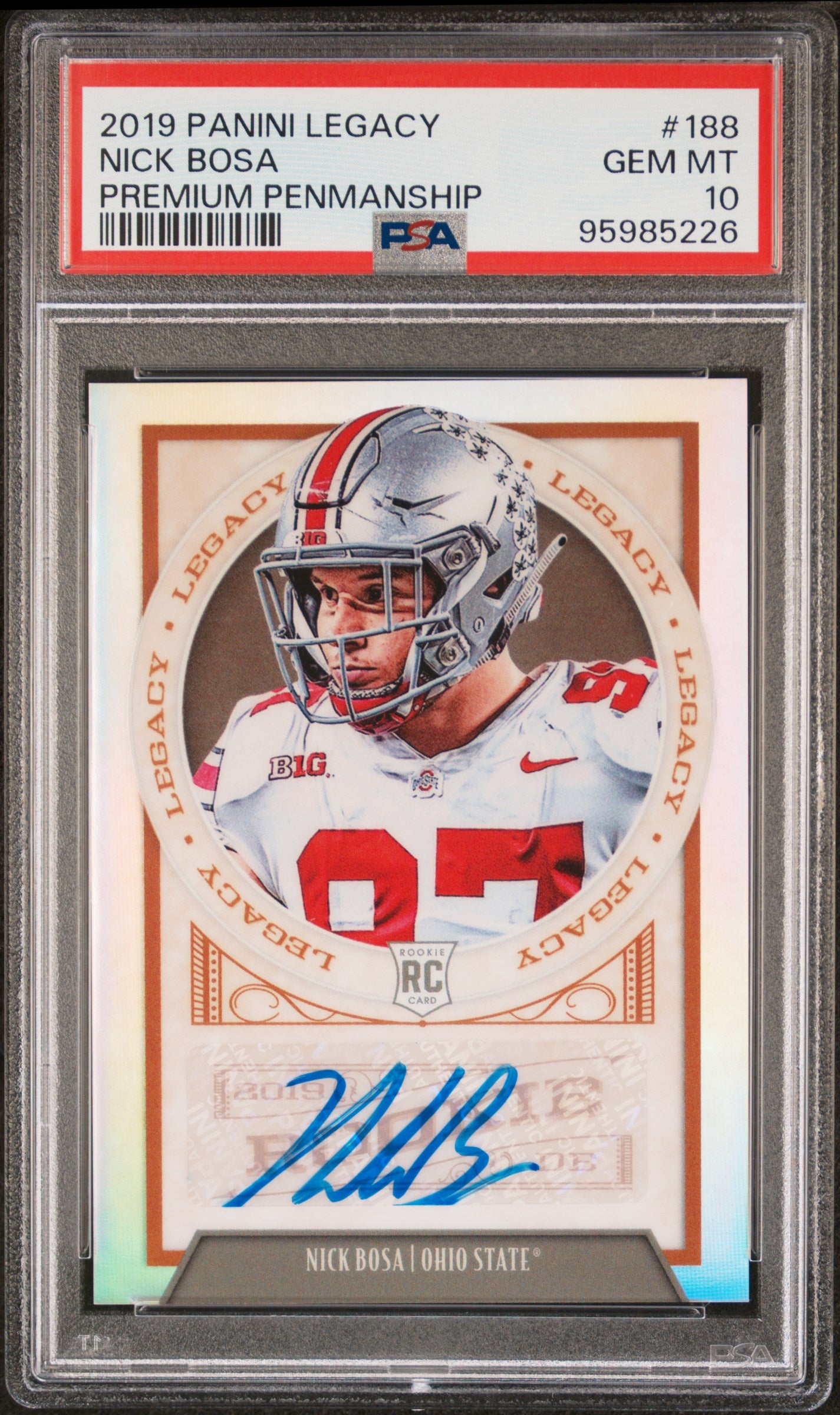 Joey Bosa 2019 Panini Legacy Premium Penmanship Autograph PSA 10 Gem Mint