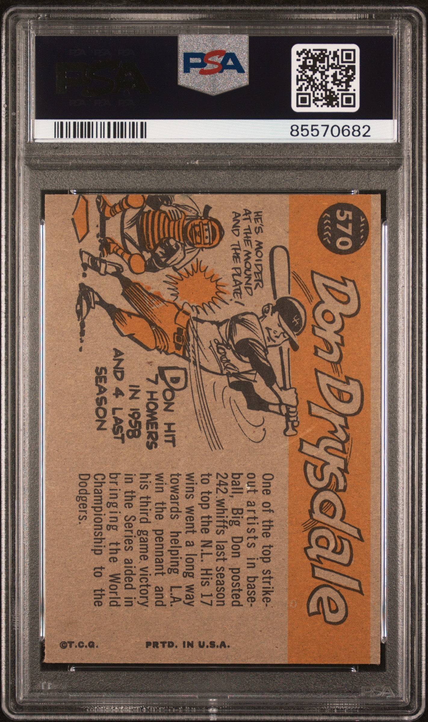 Don Drysdale 1960 Topps All-Star #570 PSA 6 Ex-Mint