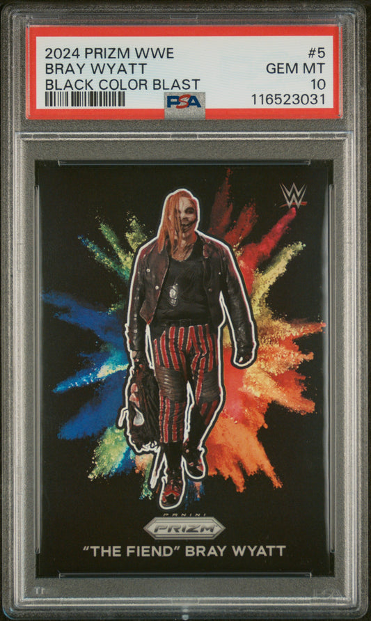 Bray Wyatt 2024 Panini Prizm WWE Black Color Blast PSA 10 Gem Mint