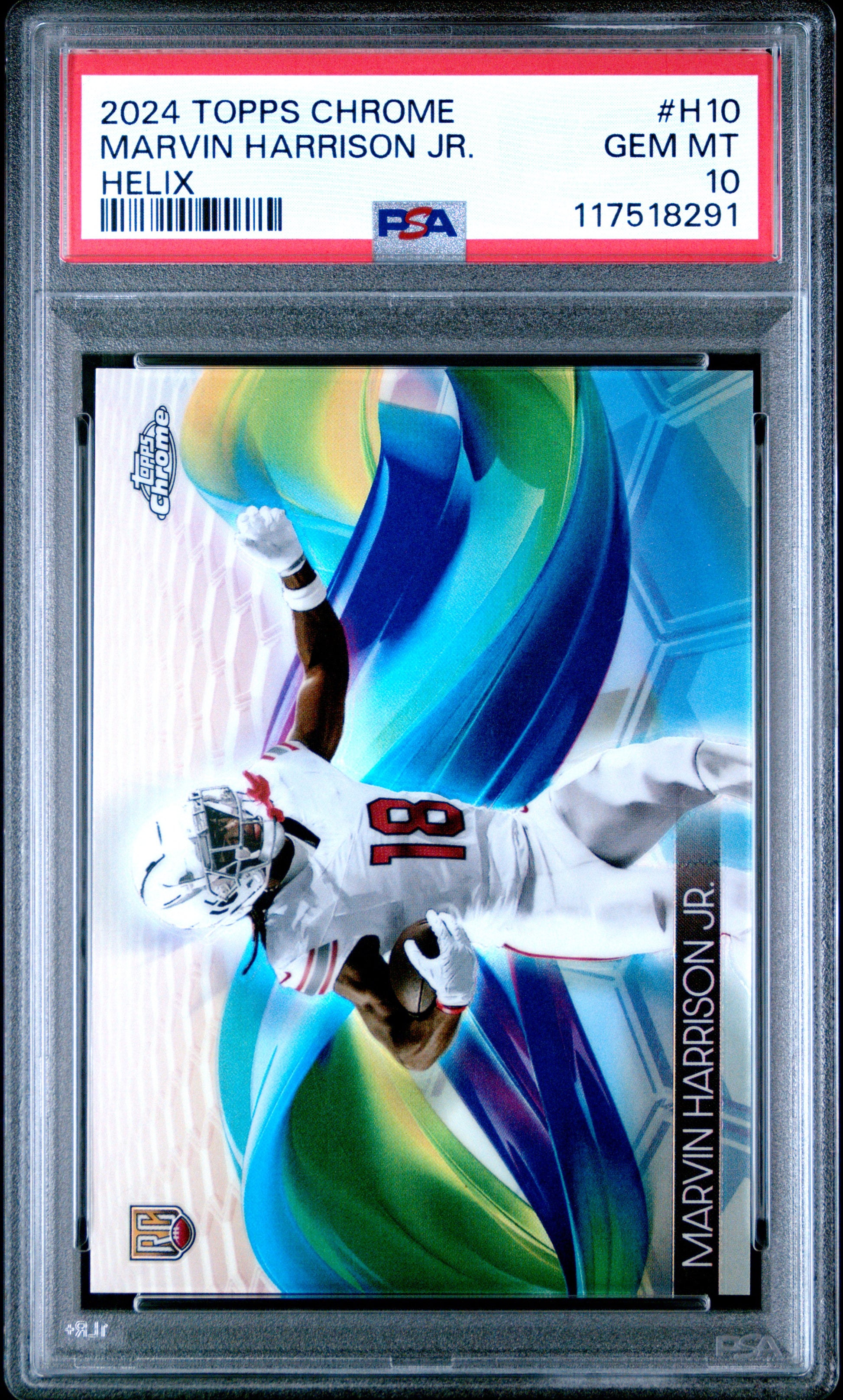 Marvin Harrison Jr. 2024 Topps Chrome Helix PSA 10 Gem Mint