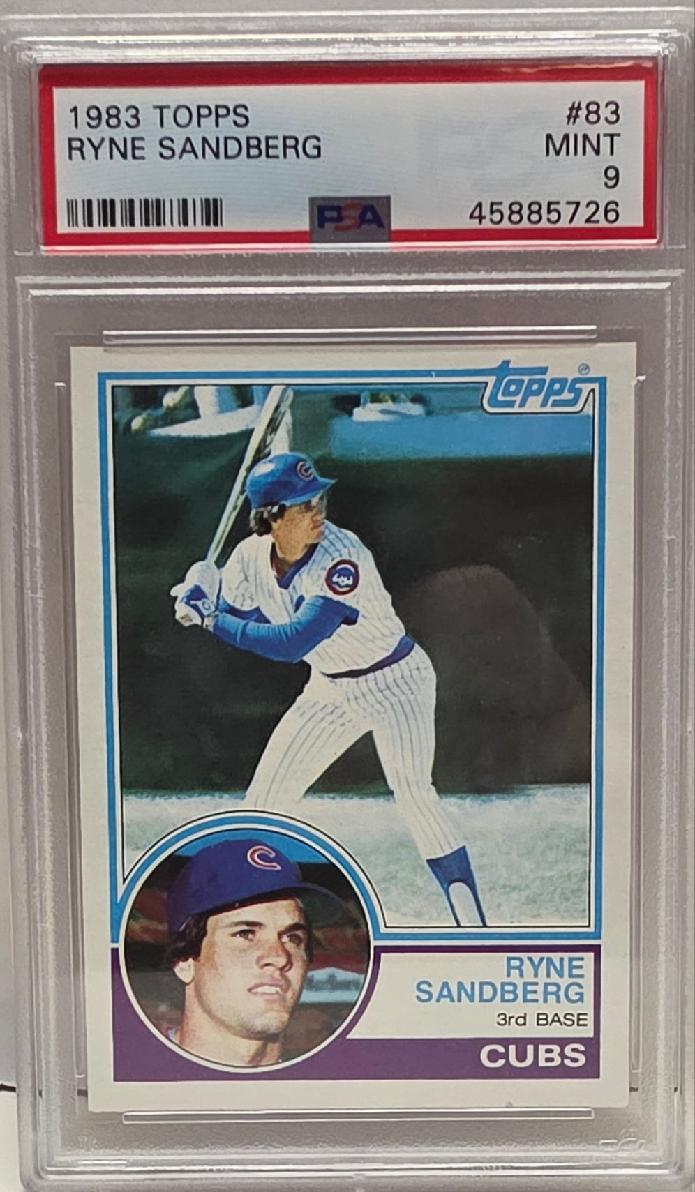 Ryne Sandberg 1983 Topps Rookie #83 PSA 9 Mint