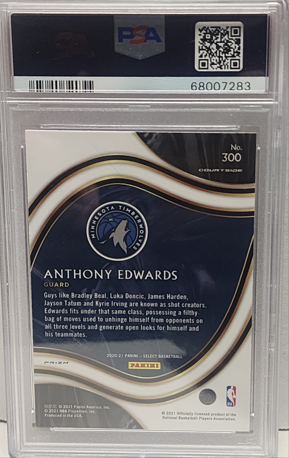 Anthony Edwards 2020 Panini Select #300 Red/White/Orange Shimmer PSA 10 Gem Mint