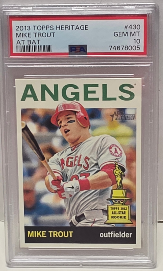 Mike Trout 2013 Topps Heritage At Bat SP #430 PSA 10 Gem Mint