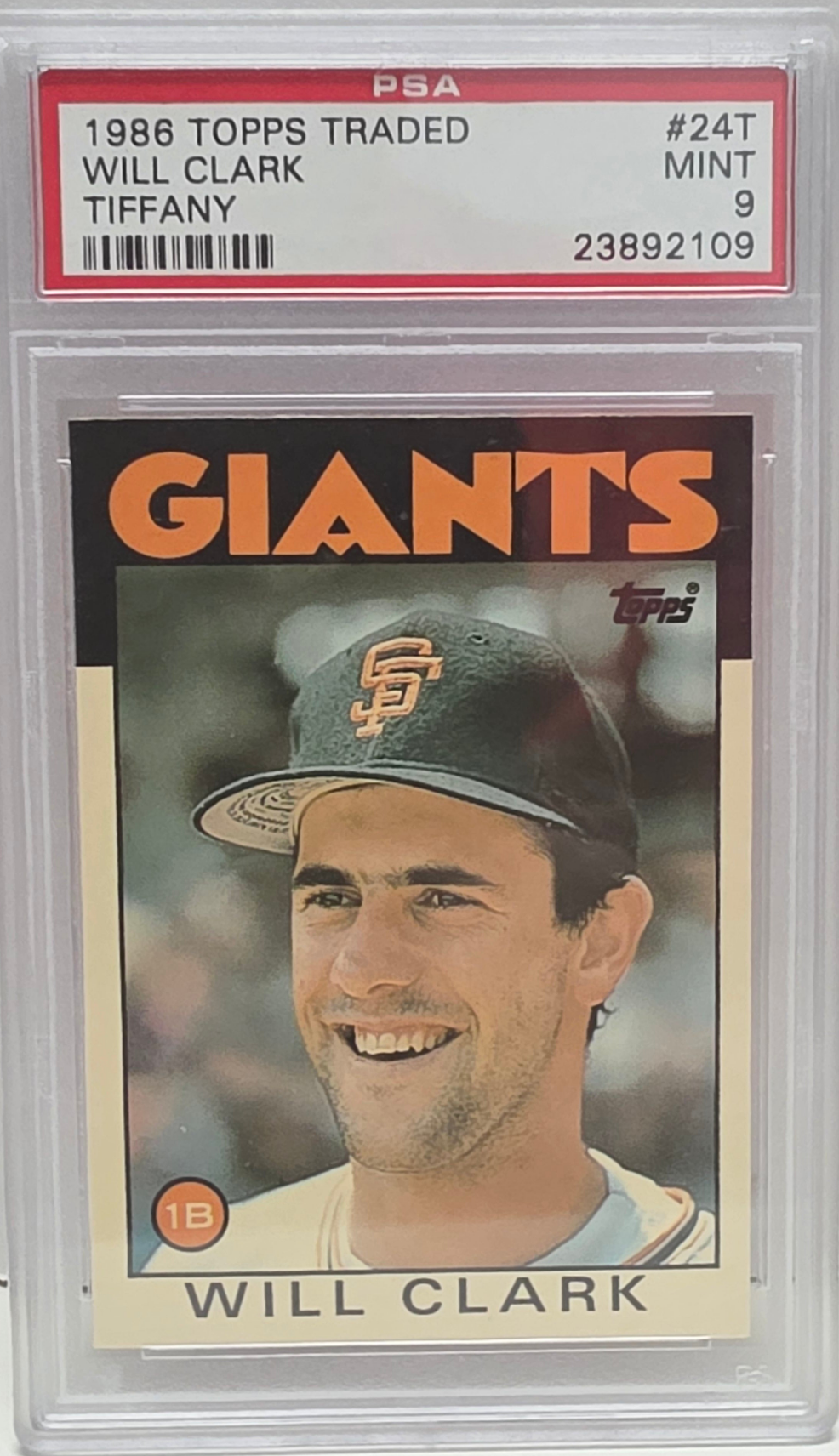 Will Clark 1986 Topps Traded Tiffany Rookie #24T PSA 9 Mint
