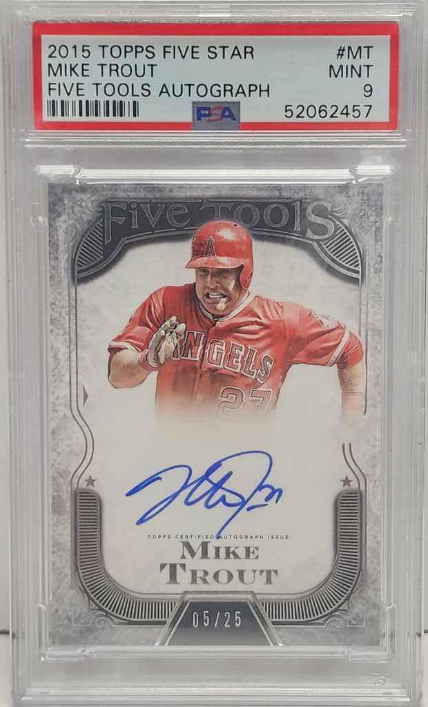 Mike Trout 2015 Topps Five Star Auto #5/25 PSA 9 Mint – Three 