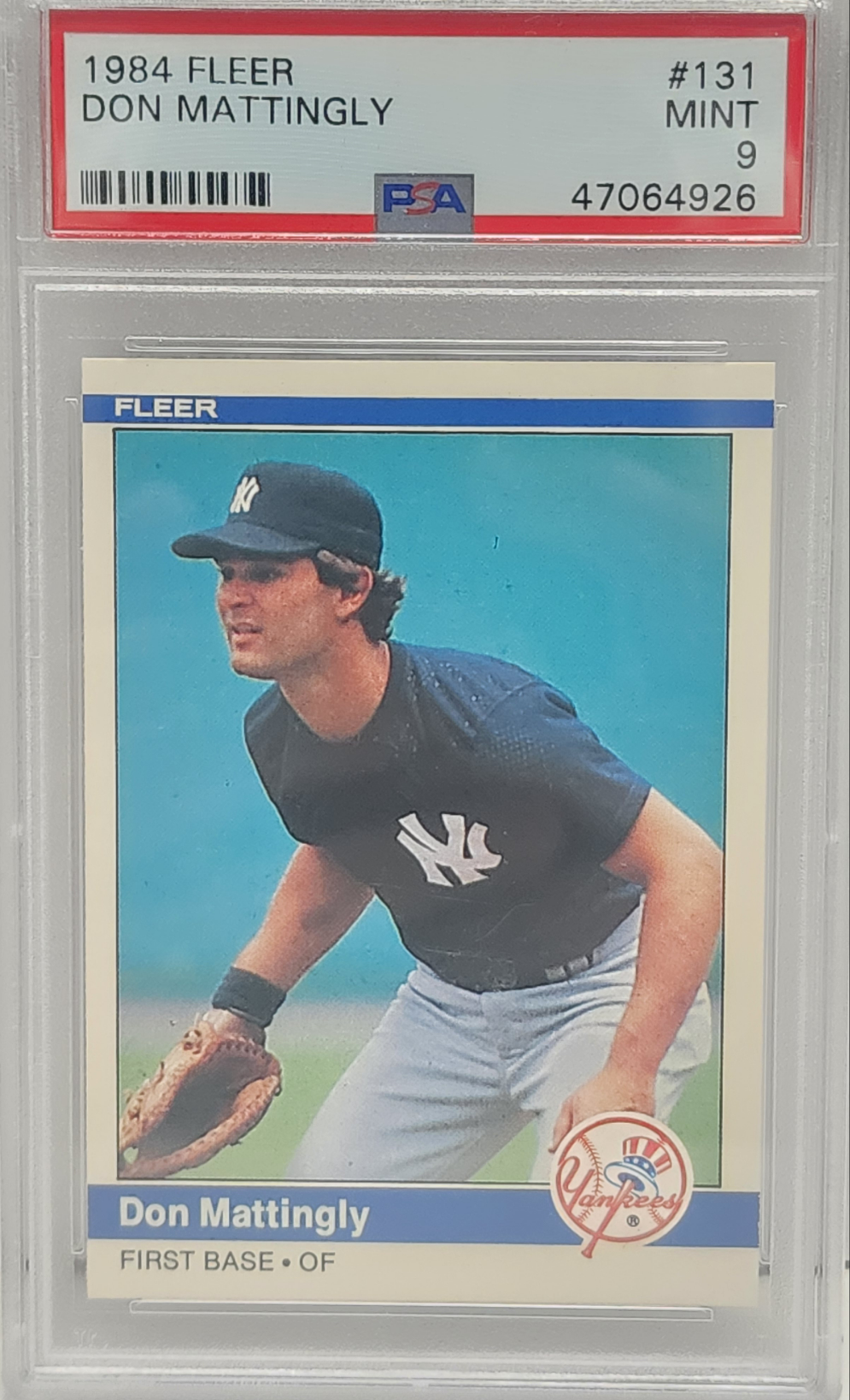 Don Mattingly 1984 Fleer Rookie #131 PSA 9 Mint