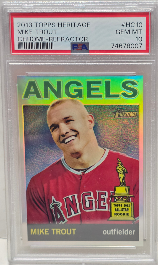 Mike Trout 2013 Topps Heritage Chrome Refractor #199/564 PSA 10 Gem Mint