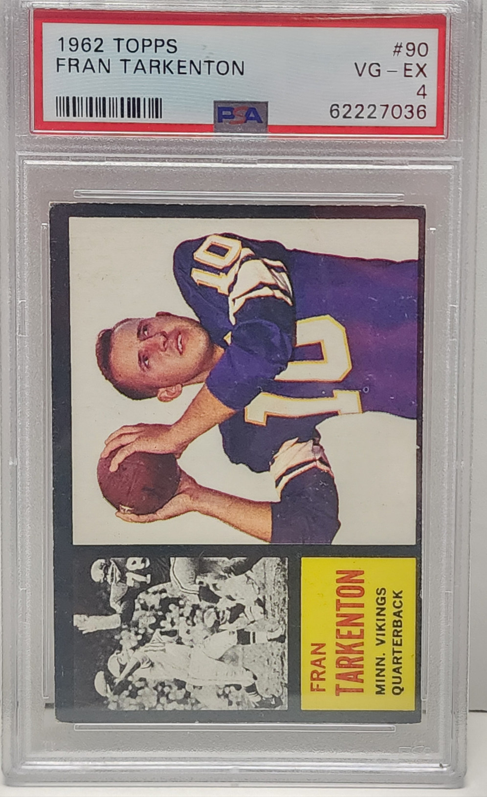 Fran Tarkenton 1962 Topps RC #90 PSA 4 Vg-Ex 7036