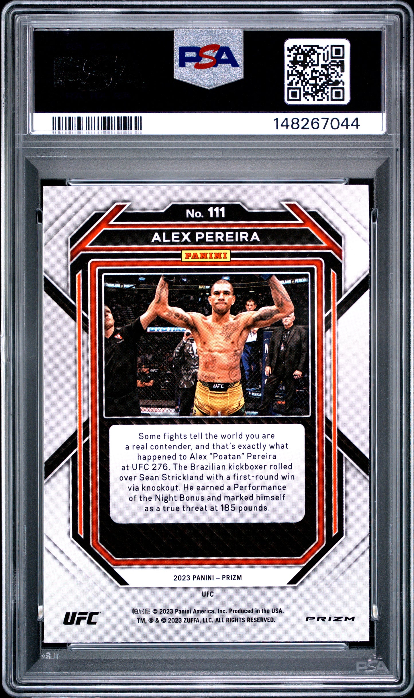 Alex Pereira 2023 Panini Prizm UFC #111 PSA 10 Gem Mint