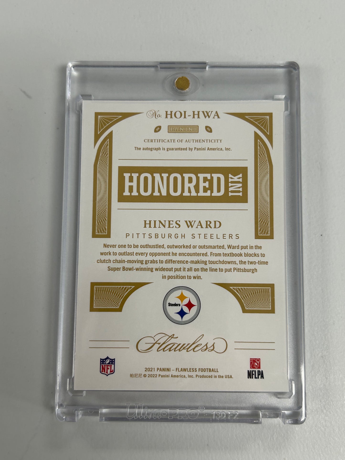 Hines Ward 2021 Panini Flawless Honored Ink Auto #15/20