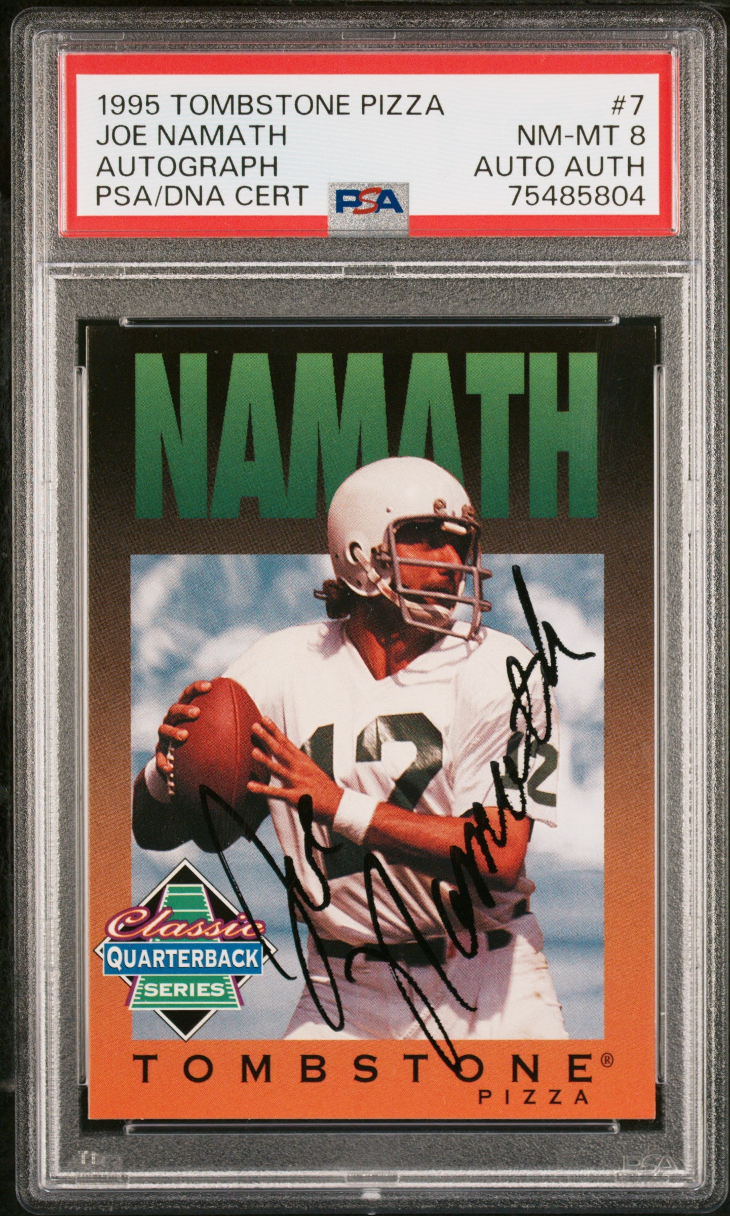 Joe Honda His Works 1967-1983　直筆サイン入り Joe Namath 1995 Tombstone Pizza Autograph PSA 8 – Three Stars