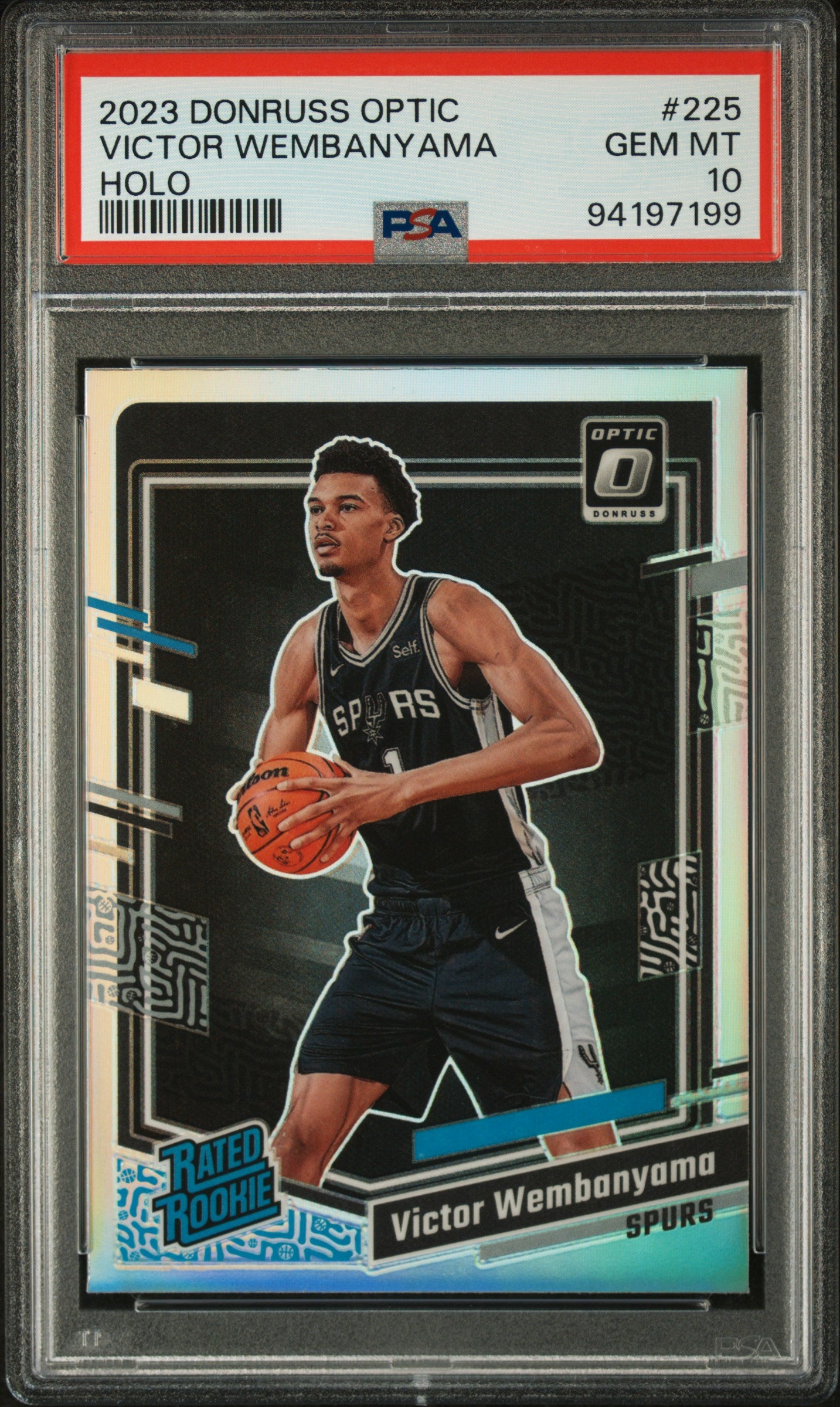 Victor Wembanyama 2023 Donruss Optic Rookie #225 Holo PSA 10 Gem Mint