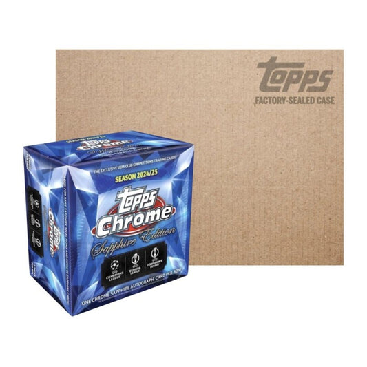 2024-25 Topps Chrome UEFA Club Competitions Soccer Sapphire Edition - 10 Box Case