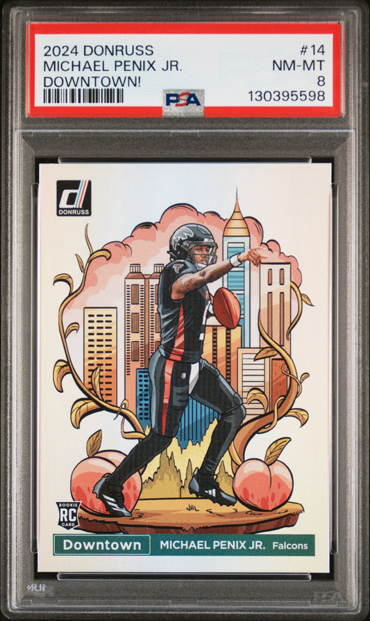 Michael Penix Jr. 2024 Donruss Downtown PSA 8 Nm-Mint