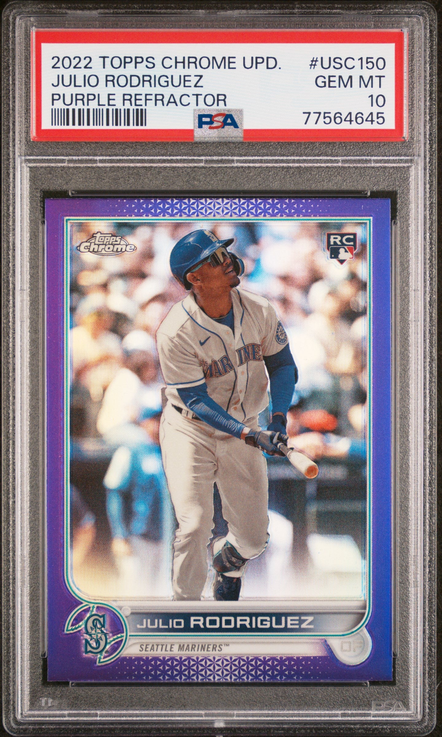 Julio Rodriguez 2022 Topps Chrome Update #USC150 Purple Refractor 