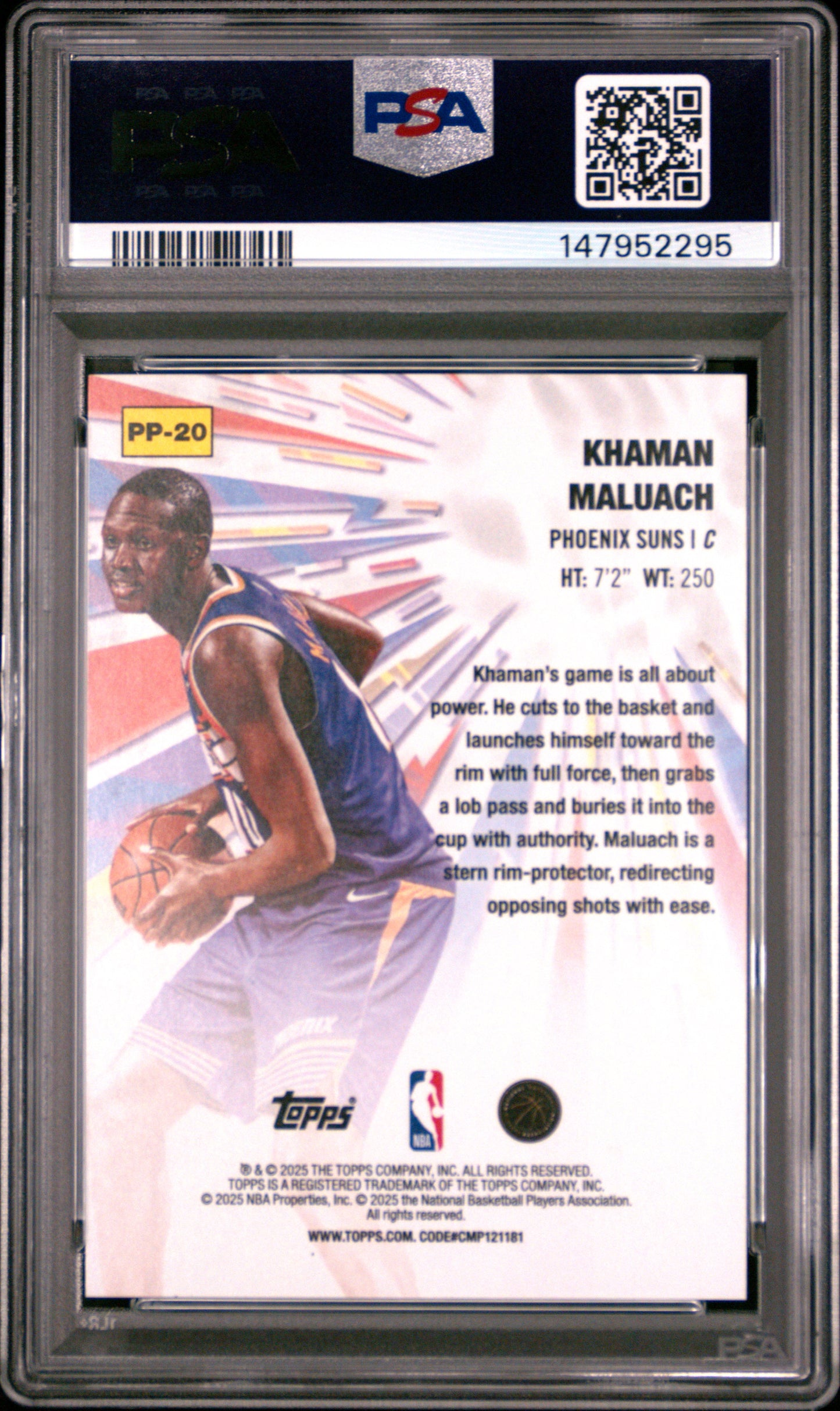 Khaman Maluach 2025 Topps Power Players Black Holofoil #3/10 PSA 10 Gem Mint