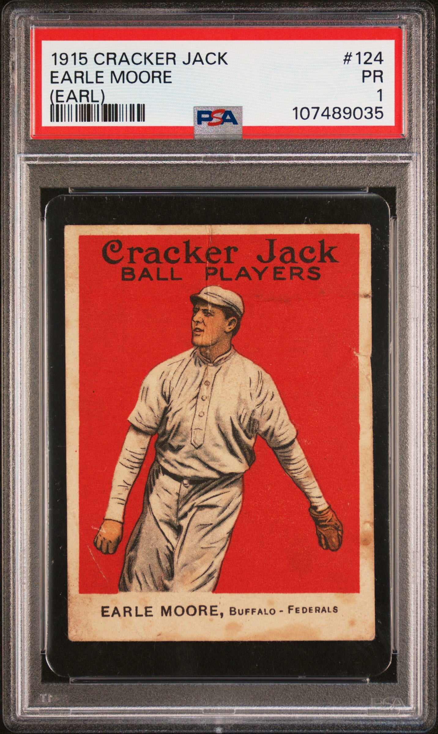 Earle Earl Moore 1915 Cracker Jack #124 PSA 1 Poor