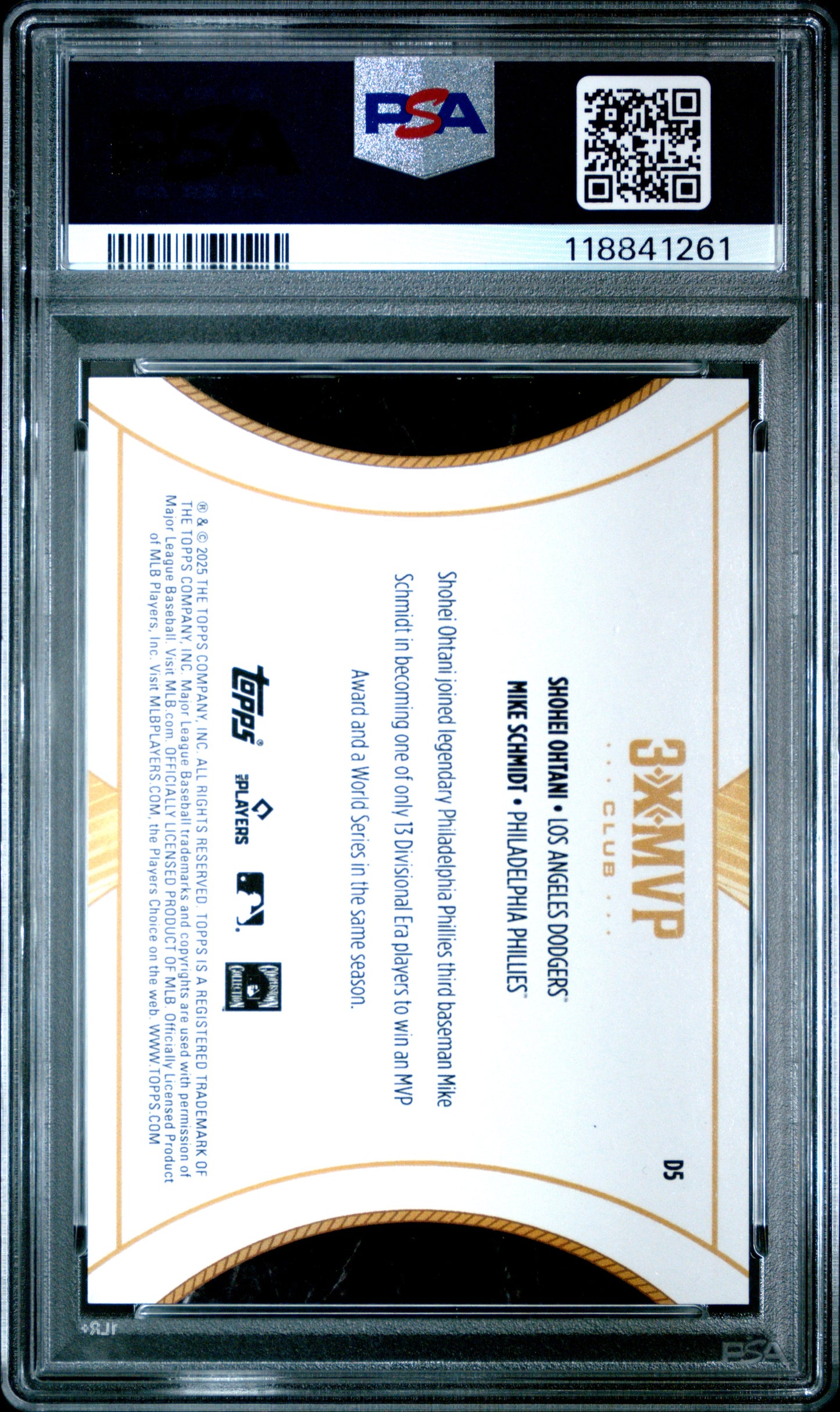 Shohei Ohtani + Mike Schmidt 2025 Topps Welcome to the Club Orange Stardust #9/25 PSA 10 Gem Mint