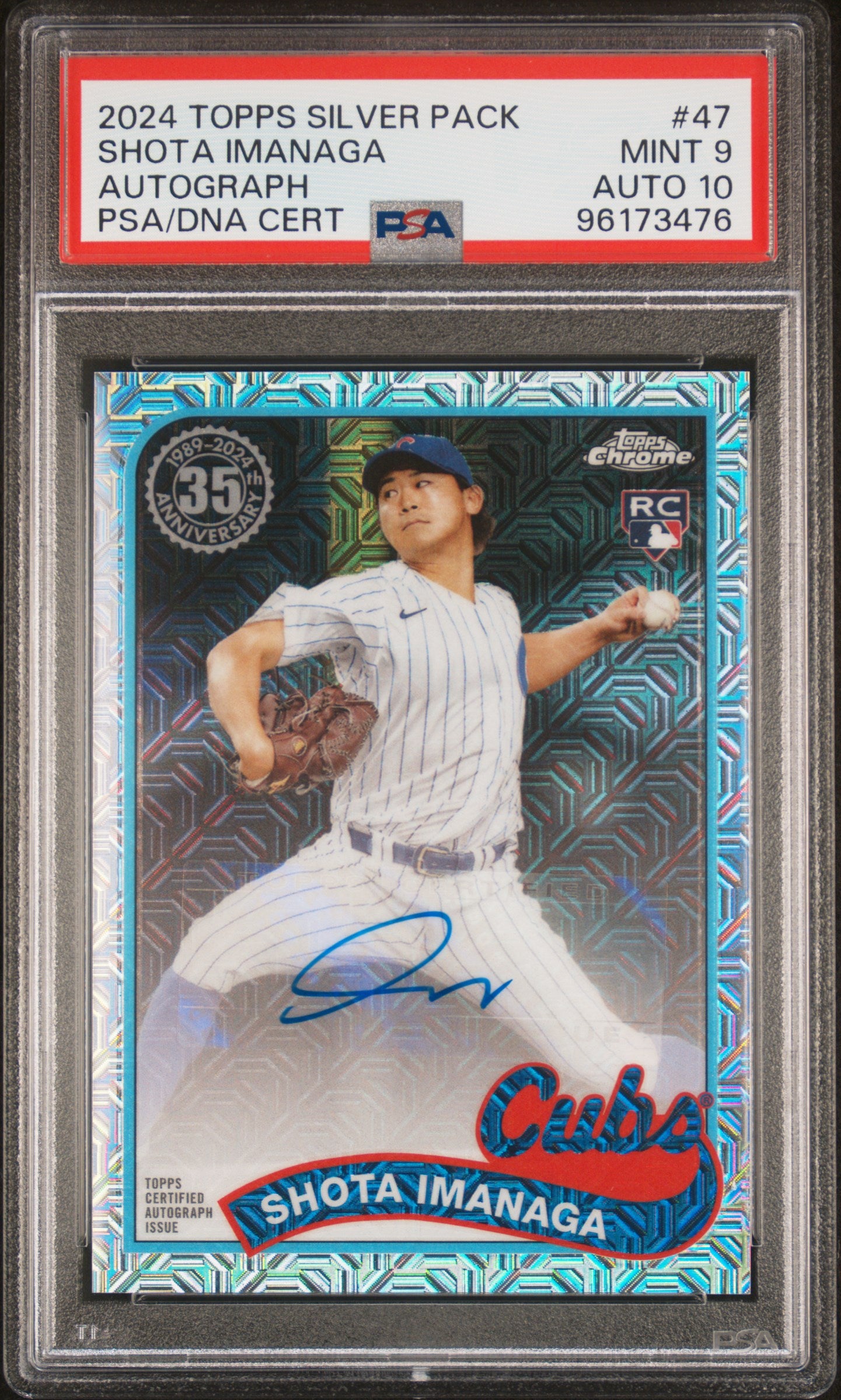 Shota Imanaga 2024 Topps Silver Pack Auto PSA 9 Auto 10 – Three 