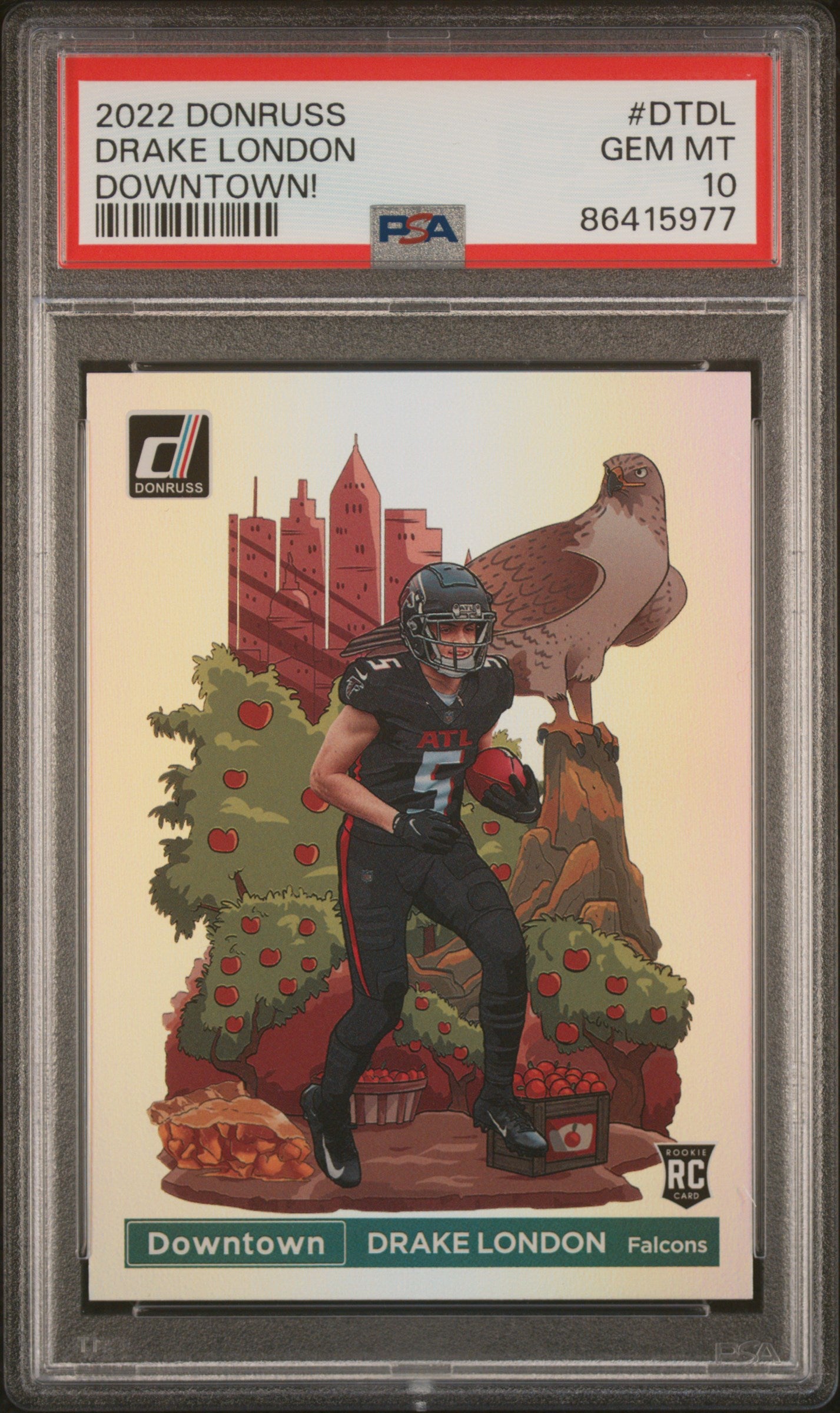 Drake London 2022 Donruss Rookie Downtown PSA 10 Gem Mint