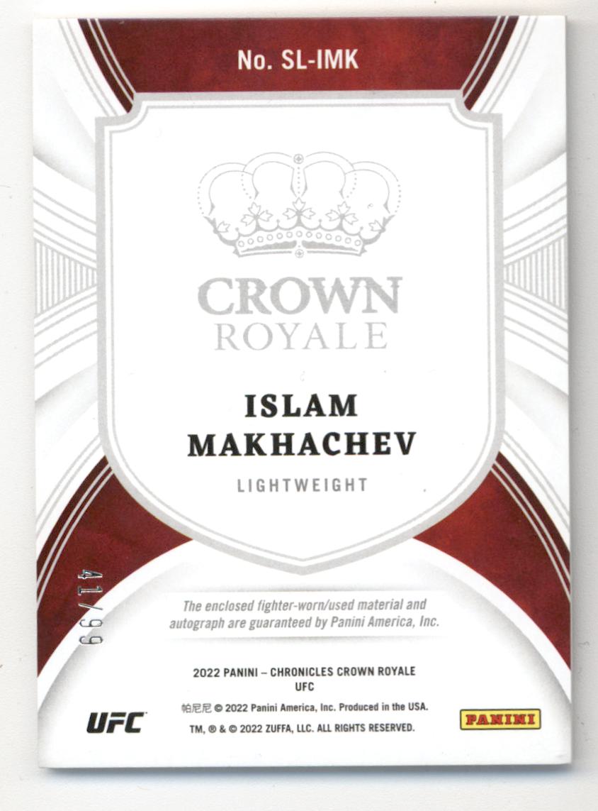 Islam Makhachev 2022 Panini Crown Royale Material Auto #41/99