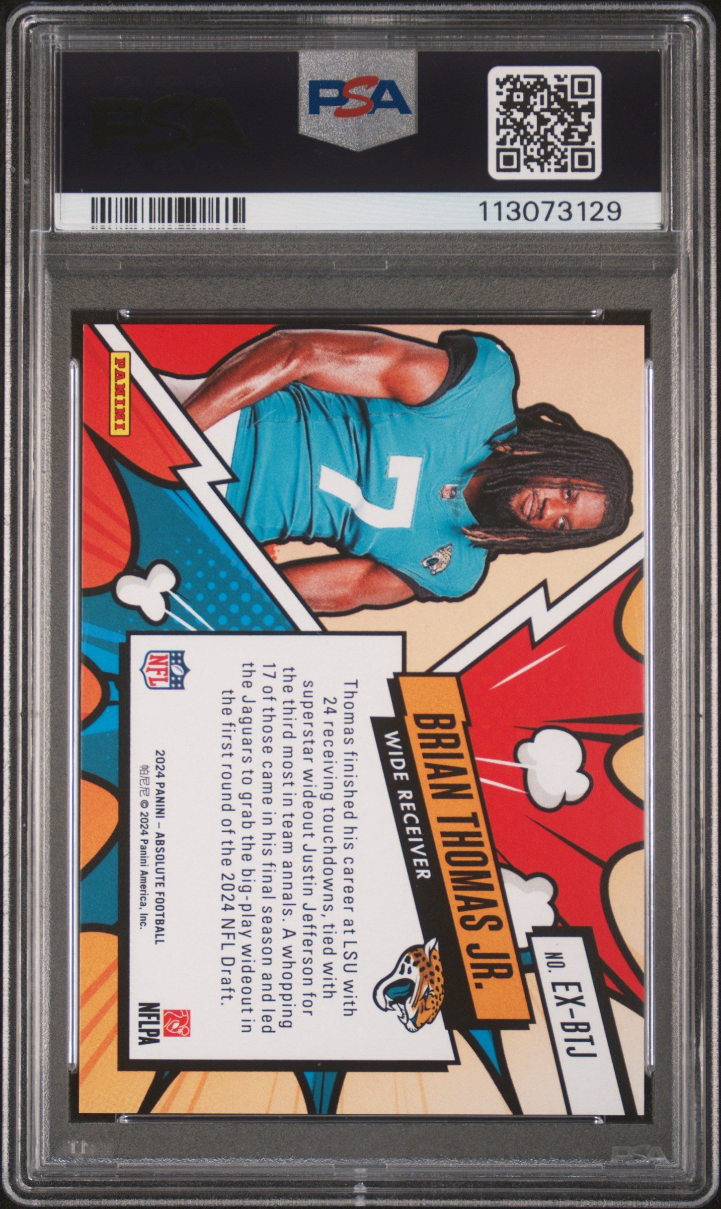 Brian Thomas Jr. 2024 Panini Absolute Explosive Rookie PSA 10 Gem Mint