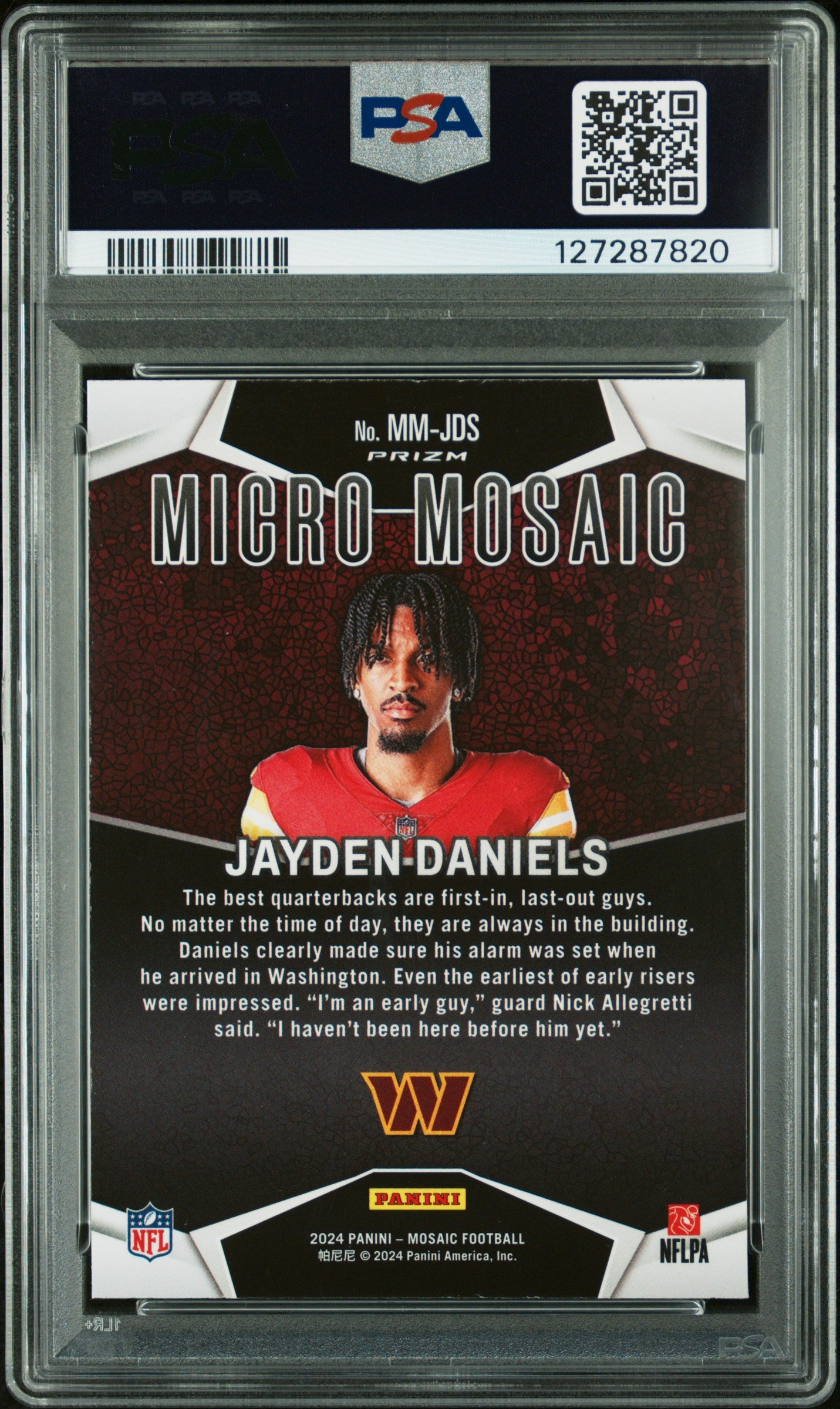 Jayden Daniels 2024 Panini Micro Mosaic Rookie PSA 10 Gem Mint 7820
