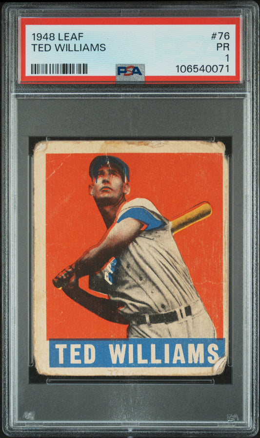 Ted Williams 1948 Leaf #76 PSA 1 Poor
