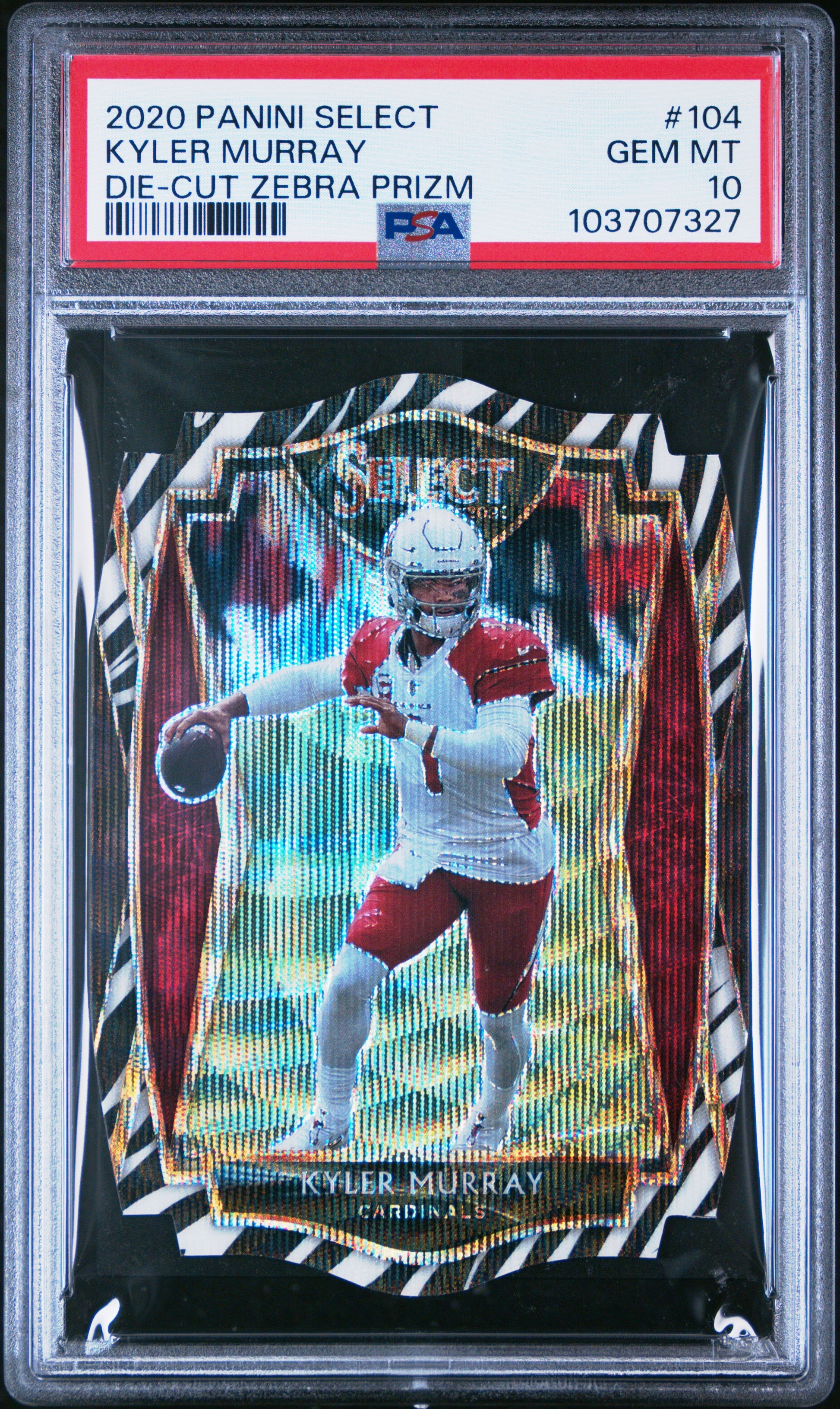 Kyler Murray 2020 Panini Select Zebra Die-Cut #104 PSA 10 Gem Mint