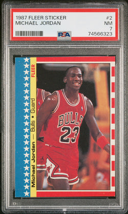 Michael Jordan 1987 Fleer Stickers #7 PSA 7 Near Mint