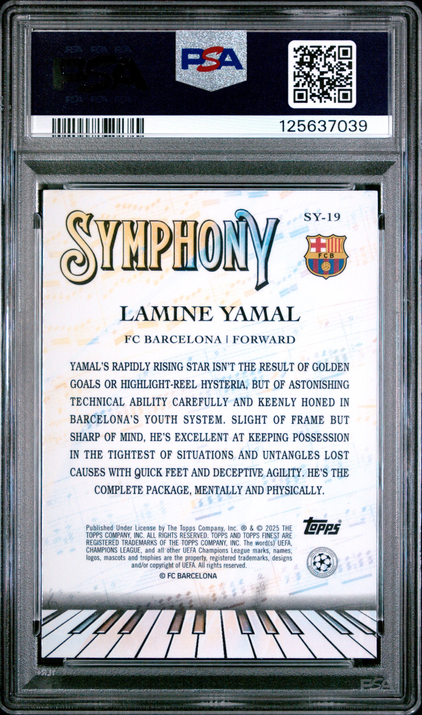 Lamine Yamal 2024 Topps Finest Champions Symphony PSA 10 Gem Mint