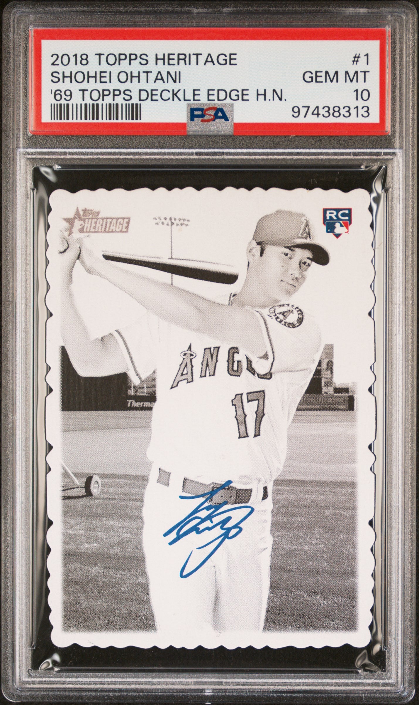 Shohei Ohtani 2018 Topps Heritage Deckle Edge #1 PSA 10 Gem Mint 8313
