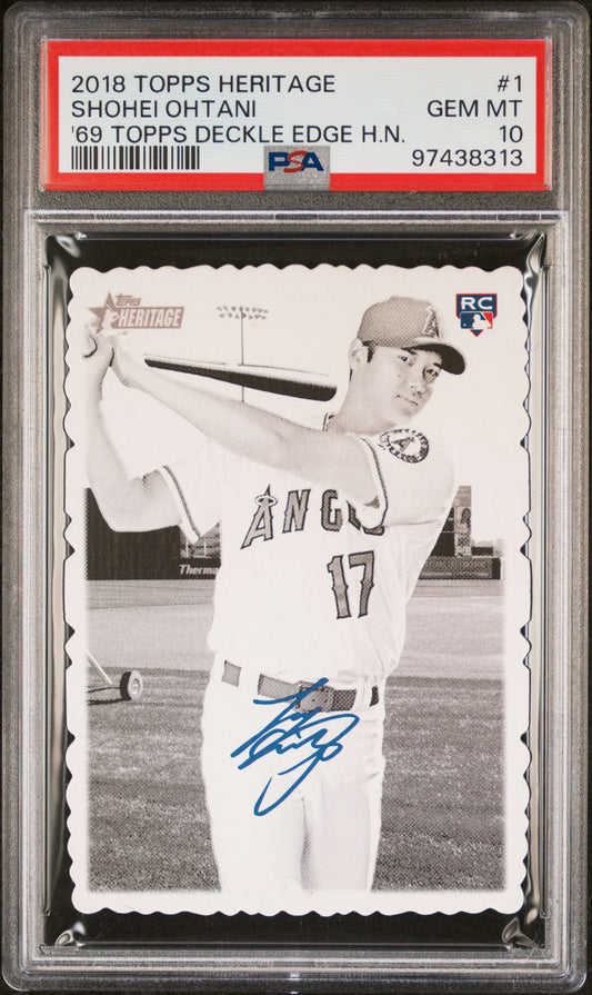 Shohei Ohtani 2018 Topps Heritage Deckle Edge #1 PSA 10 Gem Mint 8313
