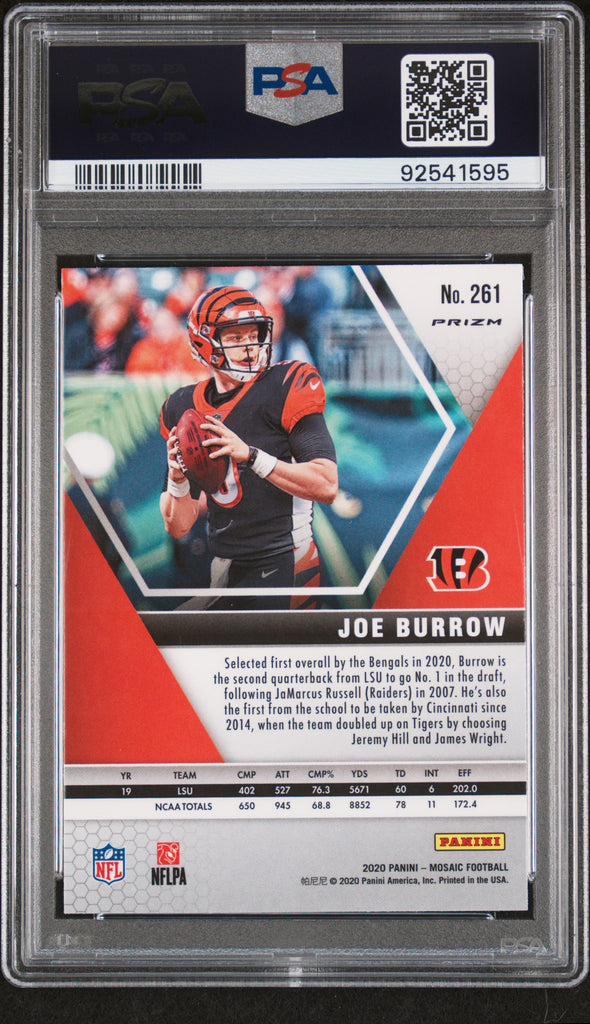 PSA 10 Joe Burrow popular GREEN MOSAIC ROOKIE CARD