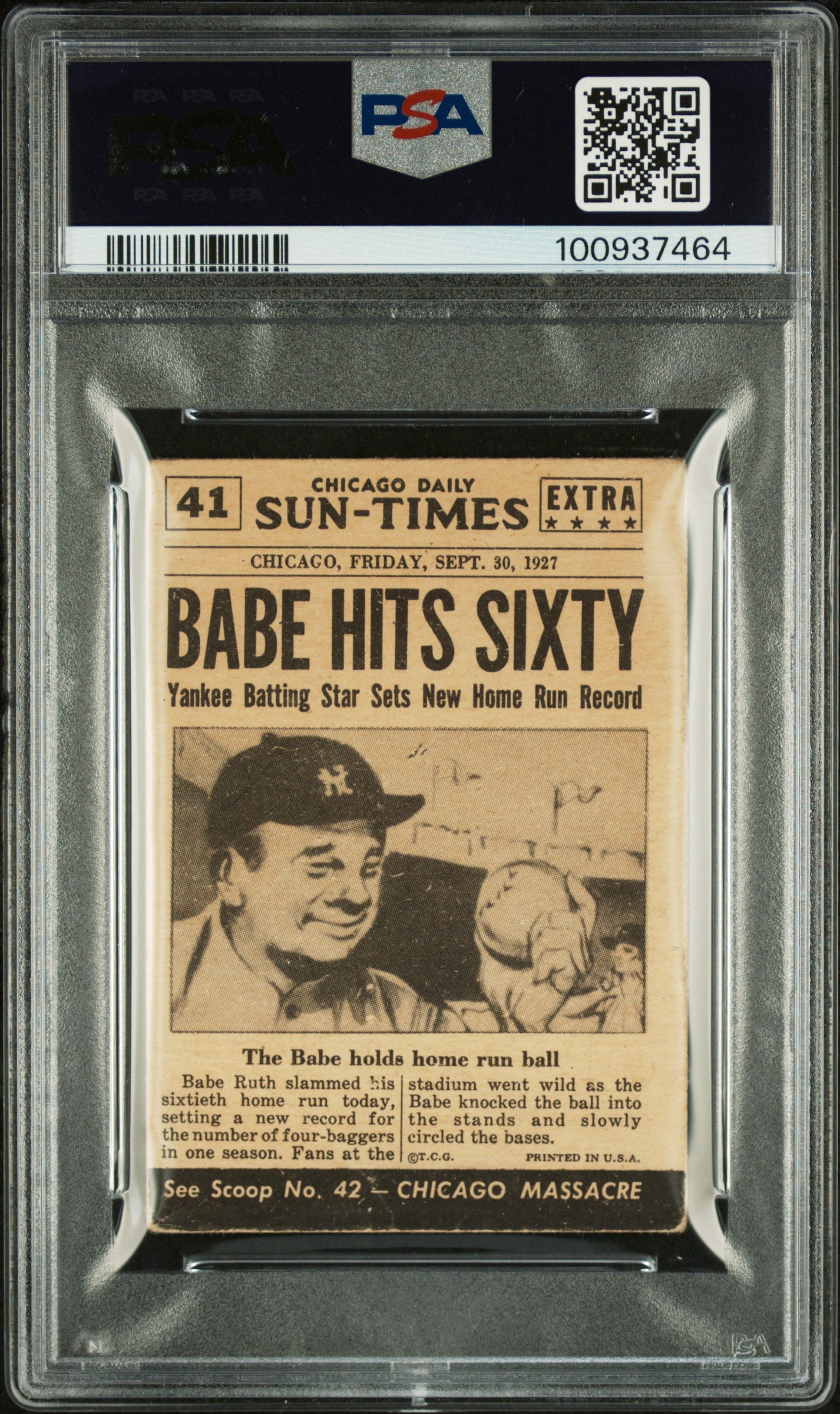 Babe Ruth 1954 Topps Scoop #41 PSA 1.5 Fair