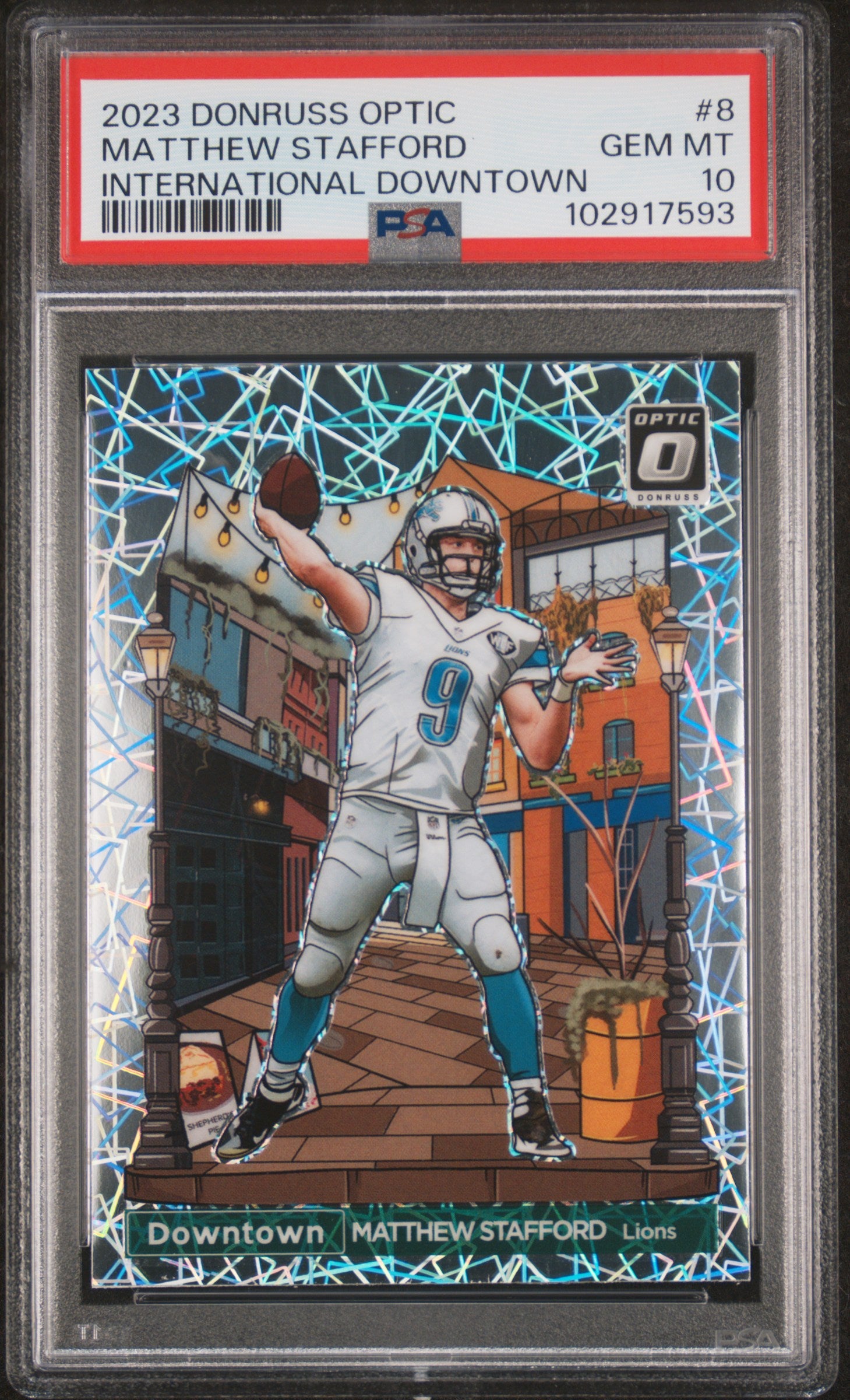 Matthew Stafford 2023 Donruss Optic Downtown PSA 10 Gem Mint