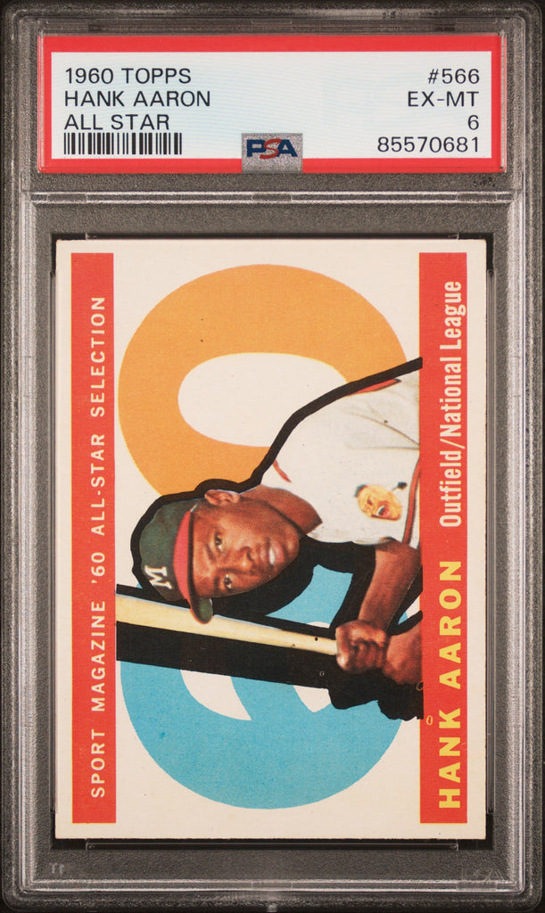 Hank Aaron 1960 Topps All-Star #566 PSA 6 Ex-Mint – Three