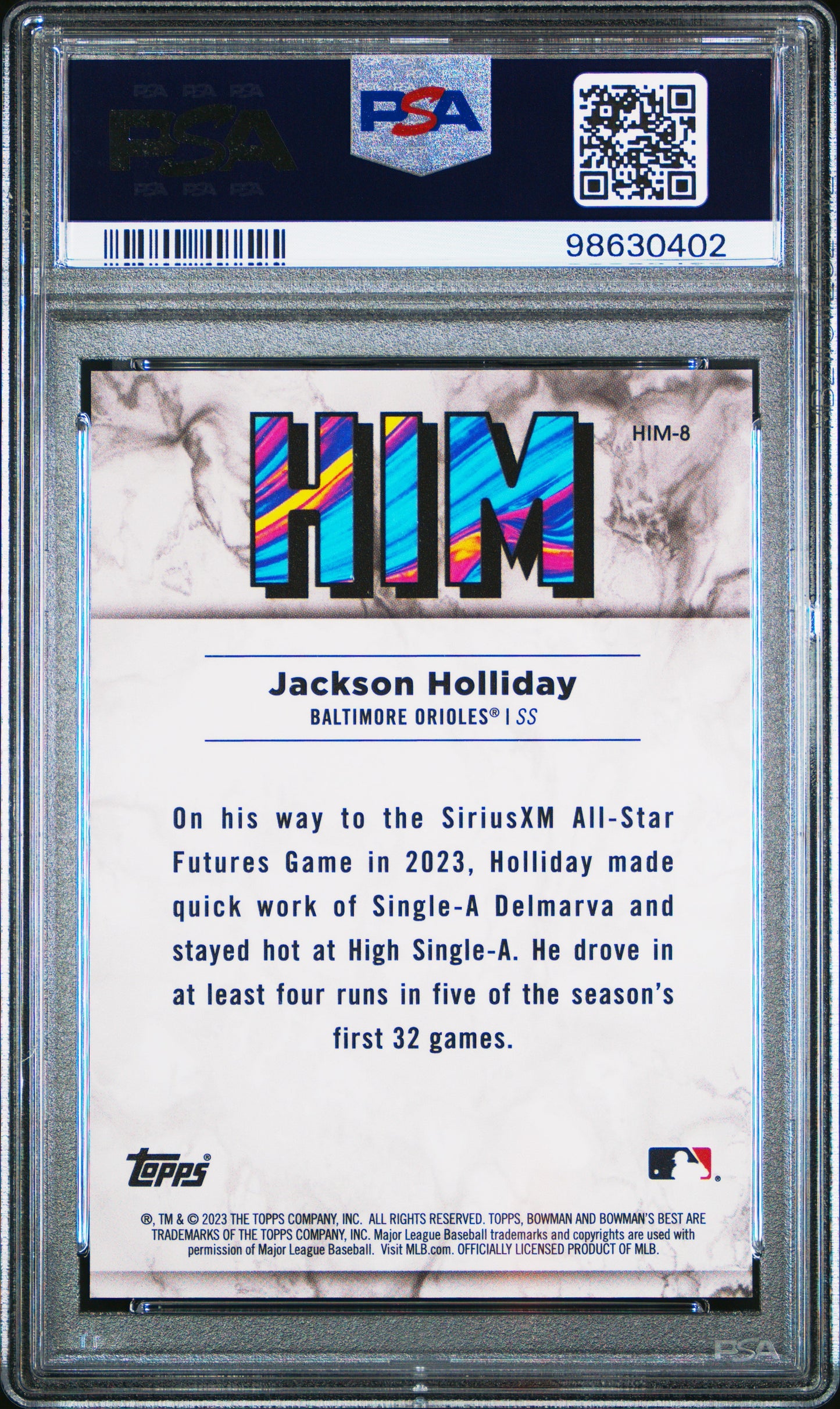 Jackson Holliday 2023 Bowmans Best Him PSA 10 Gem Mint