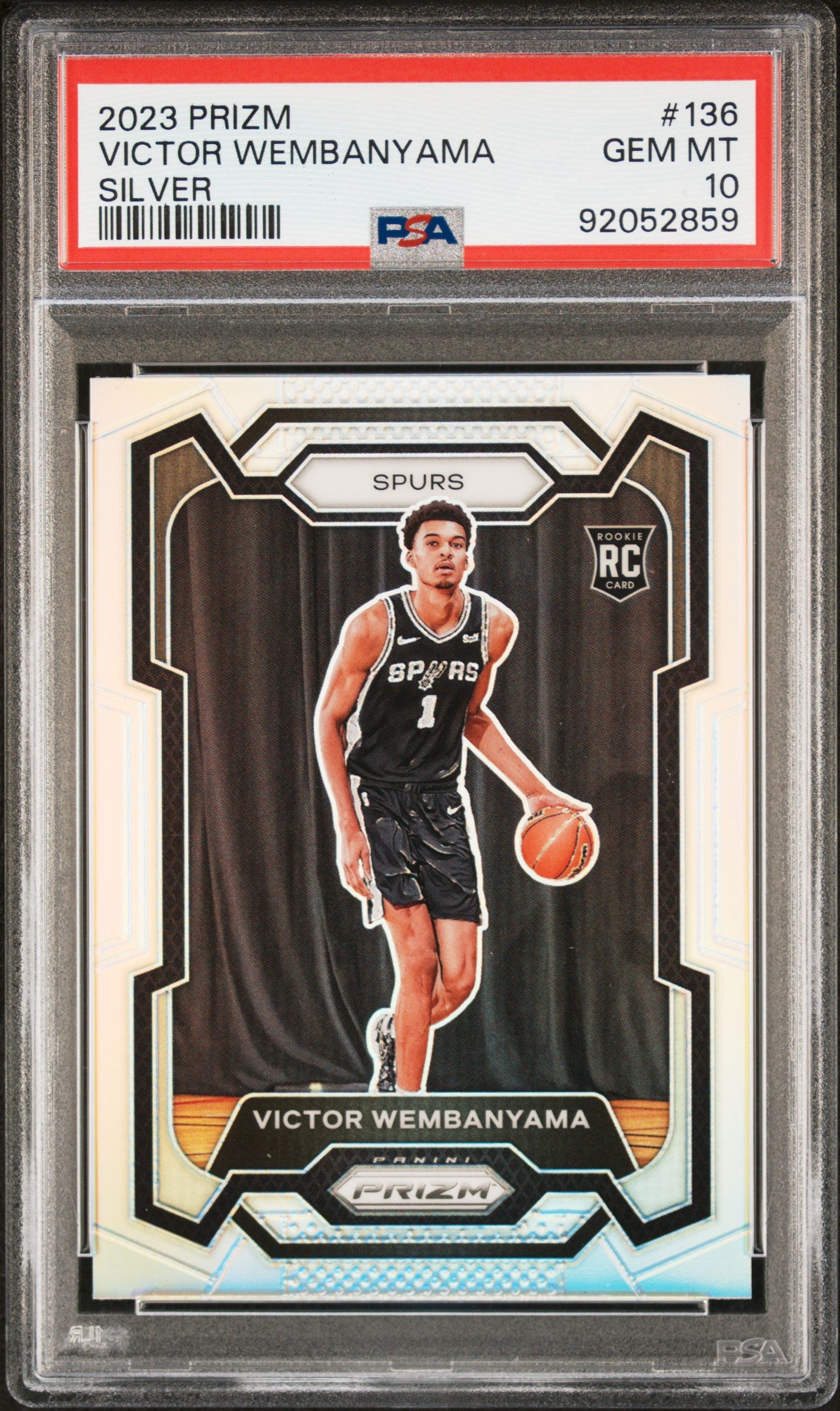 Victor Wembanyama 2023 Panini Prizm #136 Silver Prizm PSA 10 Gem