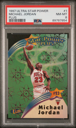 Michael Jordan 1997 Ultra Star Power Plus #1 PSA 8 Nm-Mint