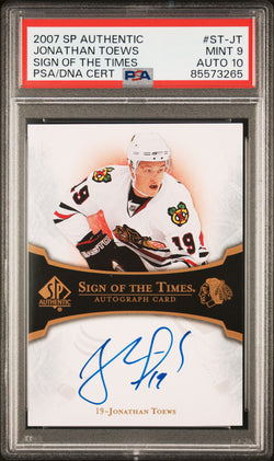 Jonathan Toews 2007 SP Authentic Sign of the Times Auto PSA 9 Auto 10