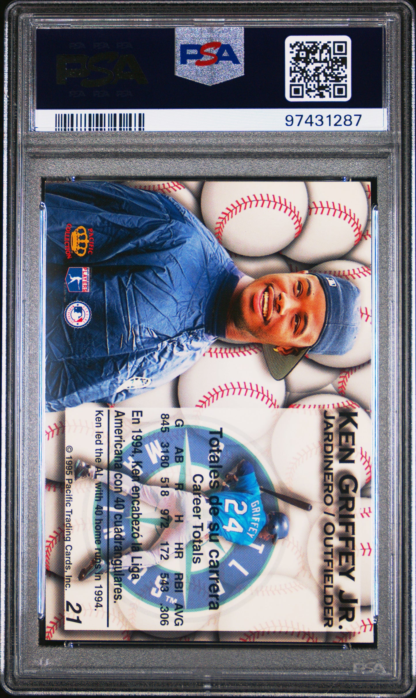 Ken Griffey Jr. 1995 Pacific Gold Prizms #21 PSA 10 Gem Mint
