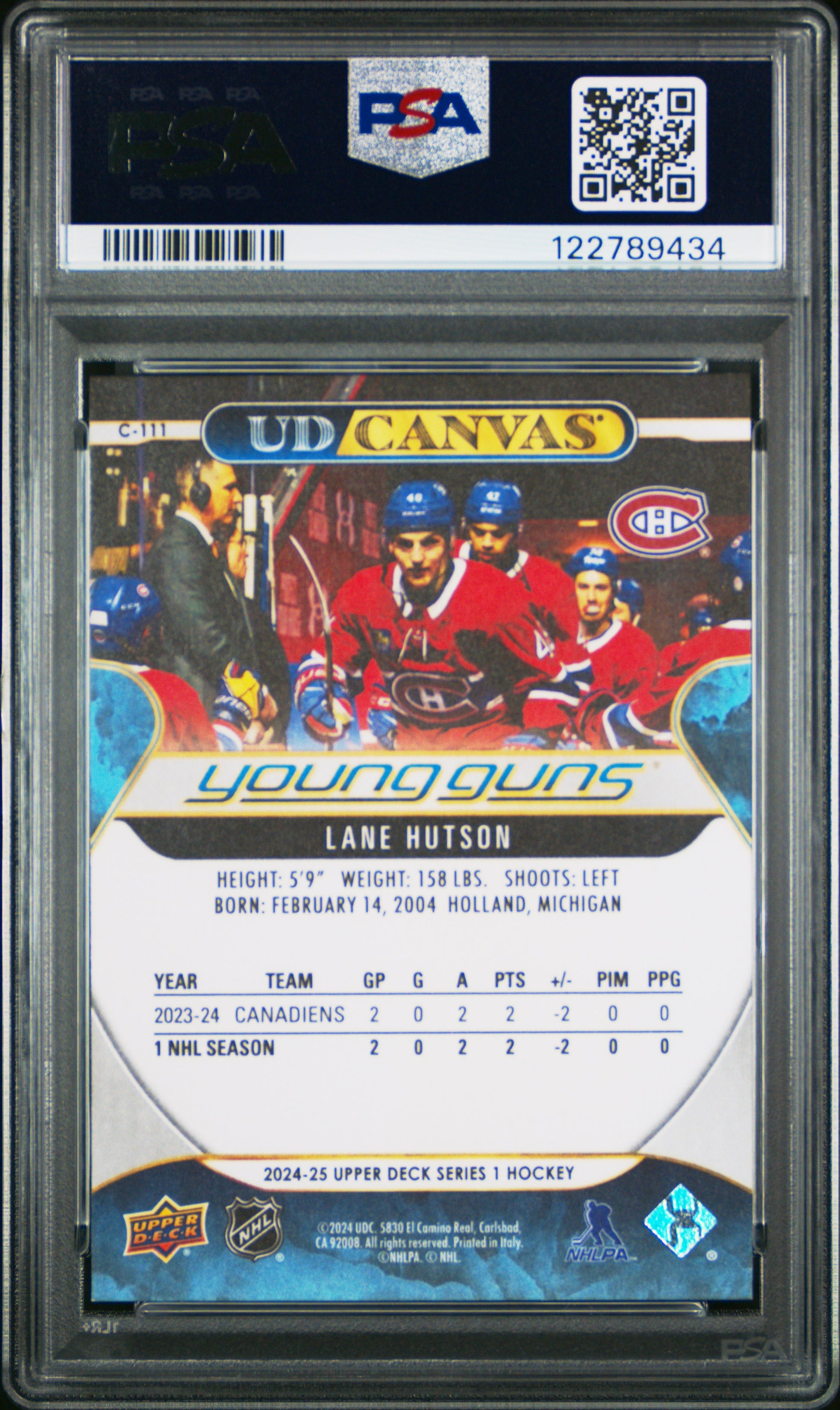 Lane Hudson 2024 Upper Deck Canvas Rookie #C111 PSA 9 Mint