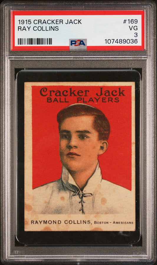 Ray Collins 1915 Cracker Jack #169 PSA 3 Very Good