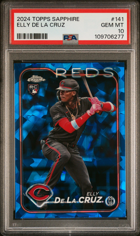 Elly de la Cruz 2024 Topps Chrome Sapphire Rookie #141 PSA 10 Gem Mint